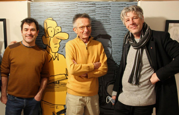 Nicoby, Patrice Leconte et Joub - © Daniel Fouss/Musée de la BD test